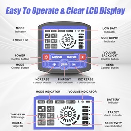 Metal Detector for Adults Professional, Higher Accuracy Gold Detector with LCD Display, 5 Modes, IP68 Waterproof Foldable Higher Accuracy Metal Detector with 11" Coil for Detecting Gold Treasure