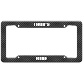 GRAPHICS & MORE Carbon Fiber Pattern License Plate Frame Ride Names Male Ta-to - Thor