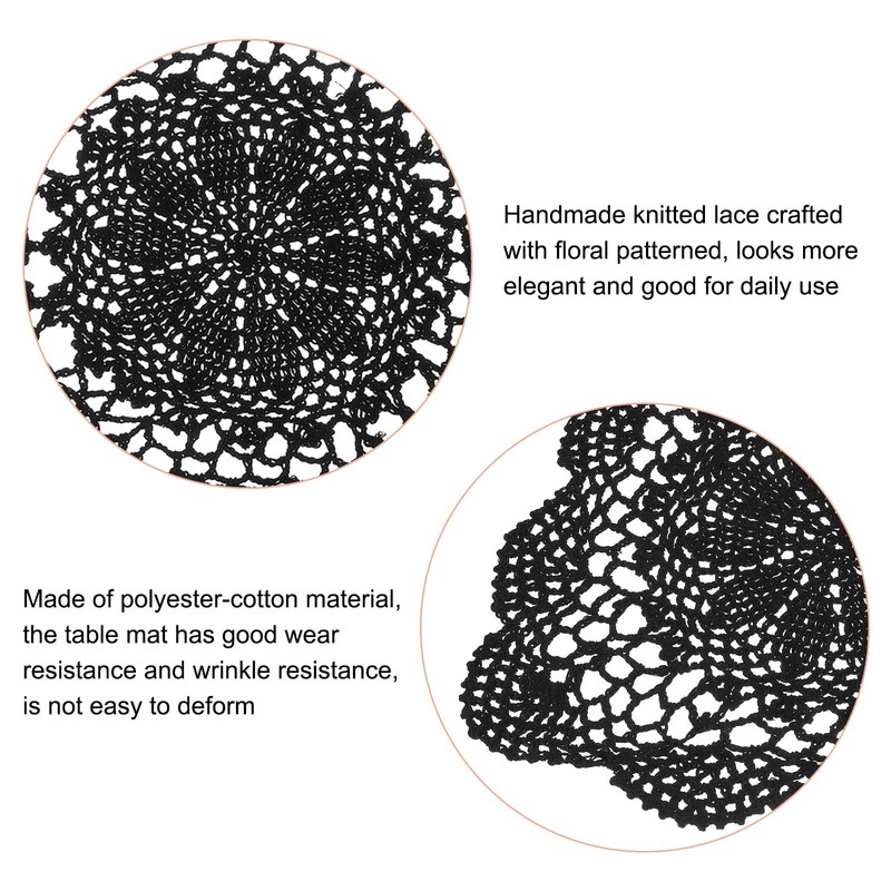 sourcing map 17x11 Inch Handmade Crochet Doilies, Polyester Cotton Table