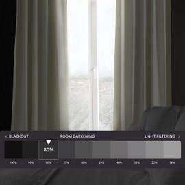 HPD Half Price Drapes Bellino Room Darkening Curtains 96 Inches Long Curtains for Bedroom & Living Room (1 Panel), 50W x 96L, Oat Cream