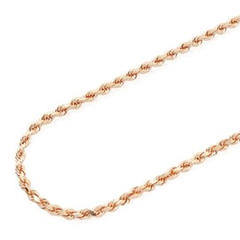 Verona Jewelers Gold Plated Stainless Steel 2-4MM Diamond Cut Twisted Style Rope Chain-Braided Chain (3mm rose gold plated, 30)