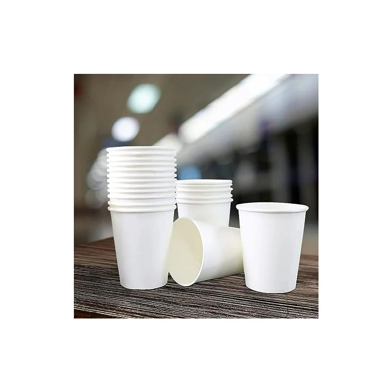 HOT BARGAINS, 100 x 12oz Single Wall White Paper Cups