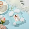 NEWEST Plush Kpop Photocard Holder with Keychain, Blue Sky White