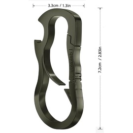 Idakekiy Full Stainless Steel Anti-Lost Keychain Carabiner Mutil Function Home Tool with Bottle Opener for Home Small Version