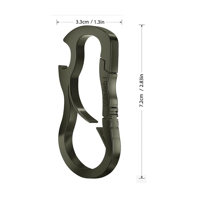 Idakekiy Full Stainless Steel Anti-Lost Keychain Carabiner Mutil Function Home