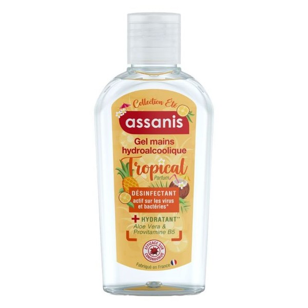 Assanis Gel Mains Hydroalcoolique Parfumé, 80 ml, Tropical