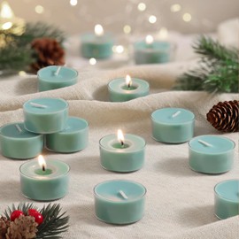 Pine Forest Scented Tea Lights Candles – Pine Green – 6 Hour Burn – 100% Palm Wax – Scented Tealight Candles for Christmas, Winter Holidays, Festive Decor – 48 Pack Scent Votive Candle
