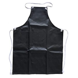 Black PVC Leather Apron, Black
