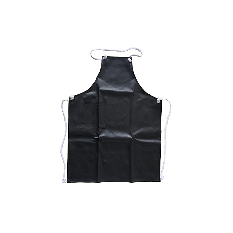 Black PVC Leather Apron, Black