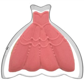 Large Size Dress Shaped Cookie Cutter, Stainless Steel Strapless Princess Party Dress Wedding Dress Cookie Cutter, 4.6 Inches