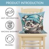 Fjfz Winter Wishes Owl Raccoon Decorative Throw Pillow Covers 18