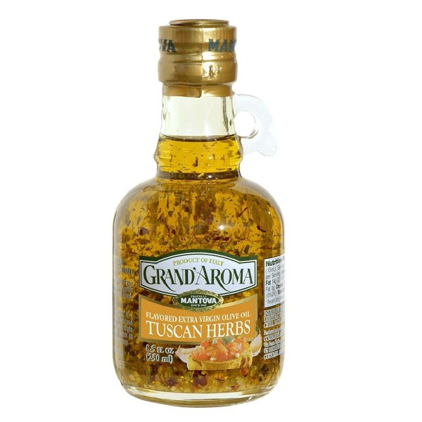 Grand'aroma Mantova Tuscan Herb Extra Virgin Olive Oil, Bruschettata, 8.5 Fl Oz, Pack of 6