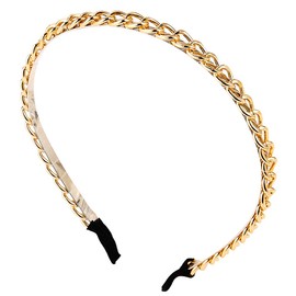 Gold Chain Headbands for Women Thin Metal Hair Band Headband Hoop Chain Hair Accessories for Women Girls Cute Headwear Hairband Hair Bands