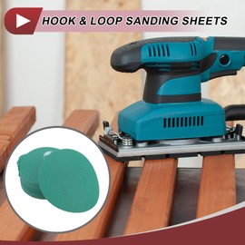 HEROFFIX 50 Pcs Car Wood Sanding Discs Smoothing Hook Loop Sanding Sheets 5 Inch 100 Grit Green Aluminum Oxide