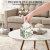 POIUBLE Leather Tissue Box Holder Gold and Green Eucalyptus Leaf