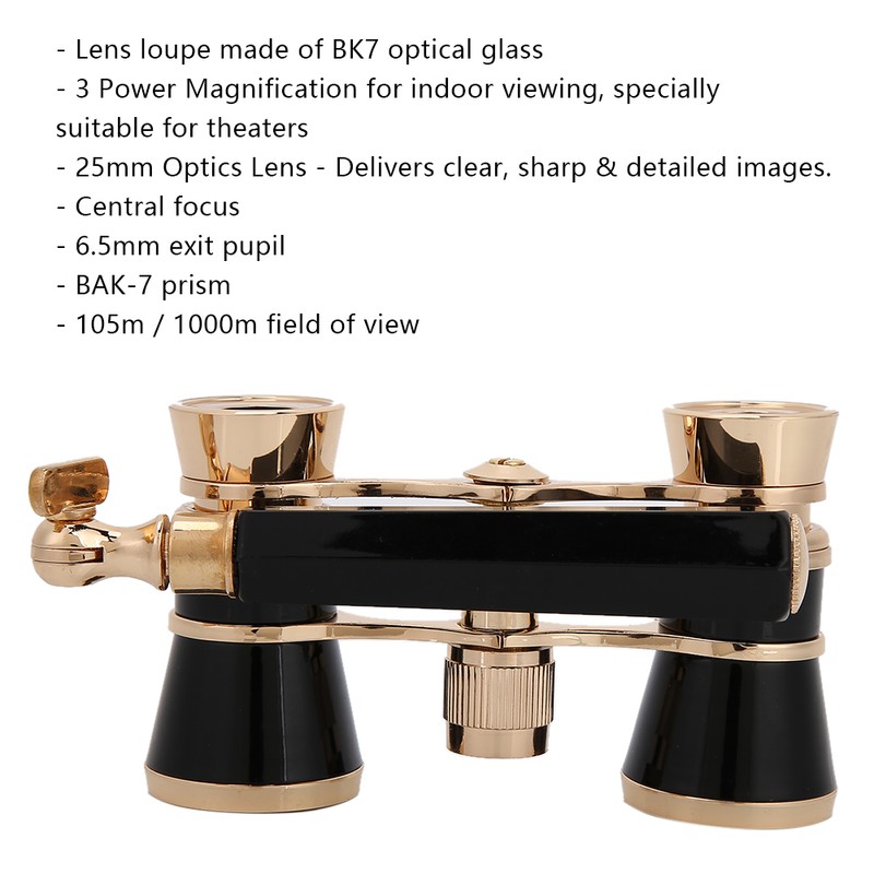 3X25 Opera Binocular Telescope Theater Portable for Women Girls Children