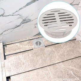 Gavigain Stainless Steel Floor Drain,Round Anti Blocking Round Grate Cover Balcony Snap-in Drain Drain Strainers for Bathroom Kitchen Washroom Patios (110 Flat Mouth)