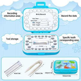 Caffox Caffox Tooth Keepsake Box, Tooth Fairy Box Lost Teeth Holders for Kids, Tooth Saver, First Tooth Container, Baby Teeth Storage for Boys and Girls