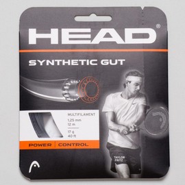 HEAD Synthetic Gut Black Tennis String, 17g / 1.25mm (4 Sets)