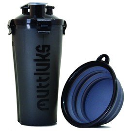 Muttluks, MuTTravel 2-in-1 Bottle with Collapsible Dog Bowl, 2 Compartments for Drinks or Treats