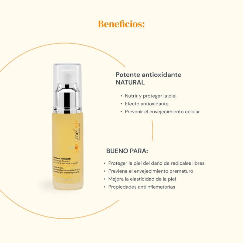 Suero Facial Antioxidante Sodimel Antiestres Y Arrugas 30gr Todo Tipo