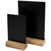 HMF 46452 Acrylic Table Stand Chalkboard with Wooden Base T-Stand