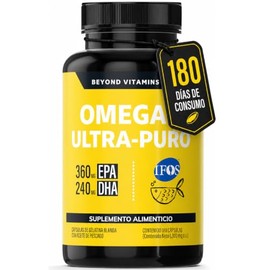 Omega 3 Premium 1000mg Certificado IFOS | Aceite de Pescado como TG | Alta Pureza y Concentración con Certificados Internacionales | Suplemento Alimen