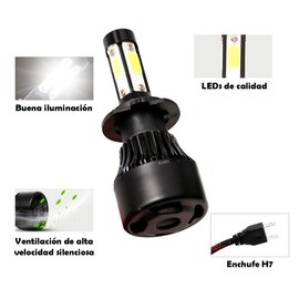 Par De 2 Faros Led Modelo H7 Luz Blanca De 4 Lados Para Auto