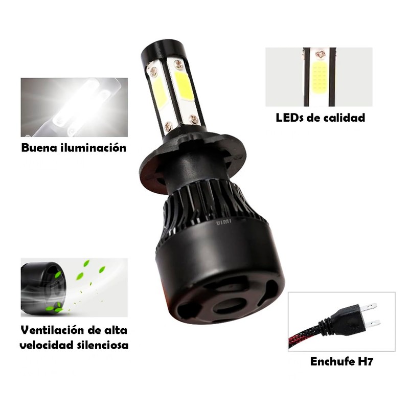 Par De 2 Faros Led Modelo H7 Luz Blanca De