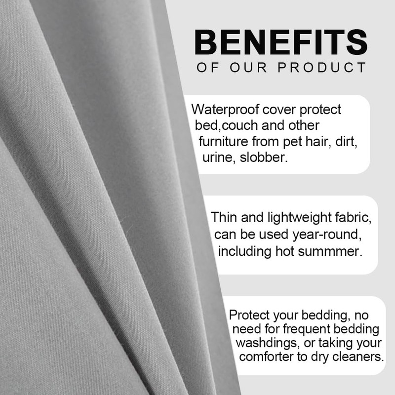 DUJUIKE 100% Waterproof Protective Blanket or Liner for Bed, Mattress