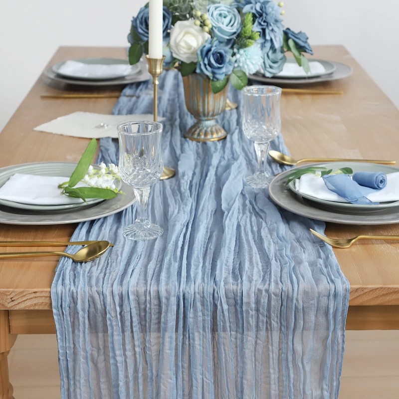 DROMCOM Cheesecloth Table Runner, 90 cm x 300 cm, Dusty
