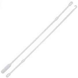 18" Long Cast Scratcher, Cleaner/Sanitizer and Hook for itching and Cleansing cast Covered arms and Legs (White)