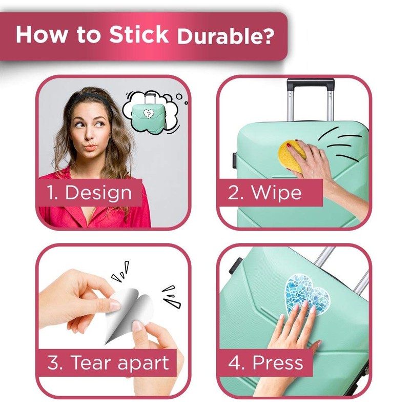 Vinyl Heart Stickers (Set of 4) - Binary Code Concept