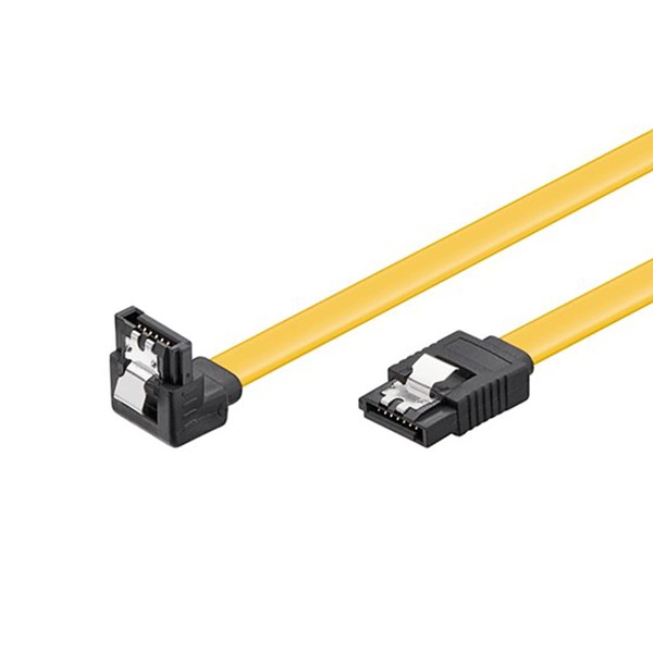 Goobay 93946 S-ATA data cable for HDD, SDD, 6 Gbits SATA L-type male to SATA L-type male 90 ° angled, 20cm