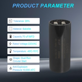 LEDBarz 2025 Upgrade 19988A Garage Door Opener Capacitor 70uf MFD 220VAC 50/60Hz.Specific fit for Genie Garage Door Opener 19988A