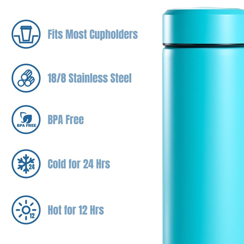 PARACITY Insulated Water Bottle, 15 oz Stainless Steel Water Bottles
