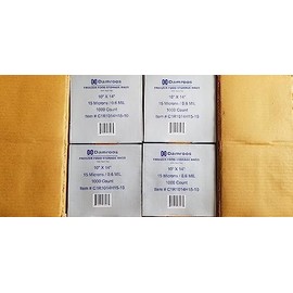 4,000 Freezer Food Storage Bags with Plastic Ties/Clear Plastic Bags on Roll, 10" W x 14" H (Width x Height), High-Density Polyethylene, 15 Micron, 1,000 Bags/Roll, 4 Roll/Case, 4,000 Bags/Case