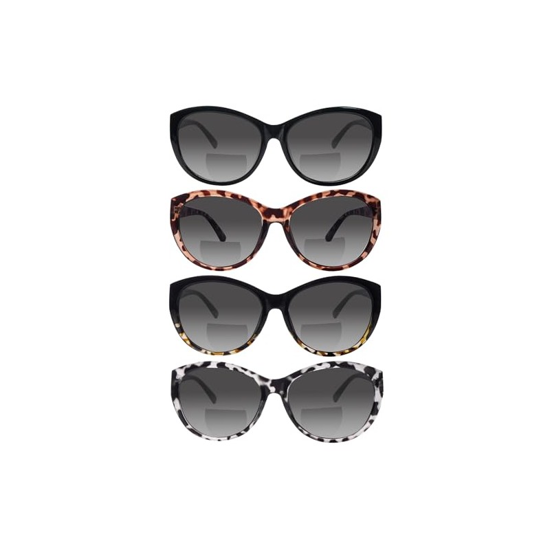 ZONLON 4 Pack Bifocal Sunglasses for Men and Women -