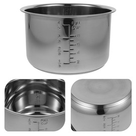 Ciieeo Power Cooker Replacement Inner Pot Non-stick Interior Stainless Steel Inner Cooking Pot Pressure Cooker Inner Pot for Power Pressure Cooker Rice Cooker 4L