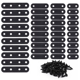 GDFYMI Stainless Steel Flat Bracket Set, Flat Mending Plate Plate Straight Bracket 4 Sizes, 40pcs