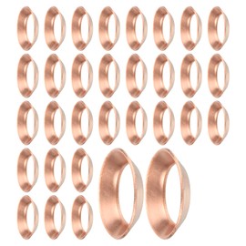 sourcing map 32Pcs Copper Flare Gasket, Fit for 3/8" Tube Size, 45 Degree Copper Flare Fitting for Air Conditioner Refrigeration Accessories