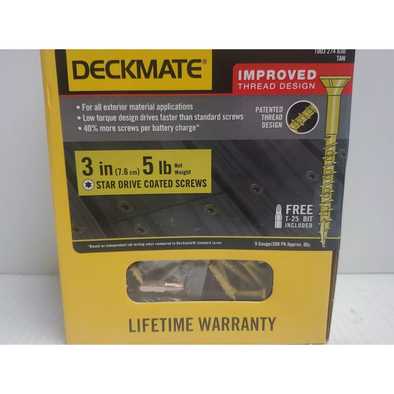 DECKMATE #9 x 3 in. Star Flat-Head Wood Deck Screw