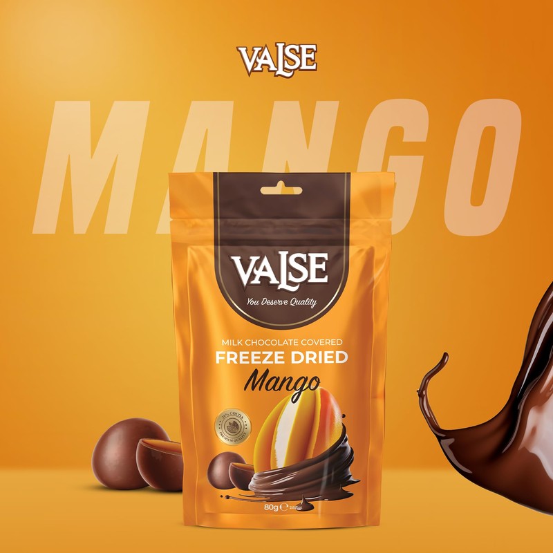 Chocolate Covered Mango, Milk Chocolate Covered Freeze Mango, 2.8 oz