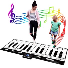 SUNLIN 6ft. Piano Mat, Floor Keyboard Playmat: 24 Keys, 10 Demos, 8 Instrument Sounds, Record & Playback, Giant Interactive Musical Toys Gifts for Boys & Girls Age 3 4 5 6 7 8 9 Years Old