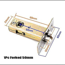 Tubular Mortice Latch 50mm Forked Tongue Lock for for Spring Handle Door Room Bathroom Latches & Bolts