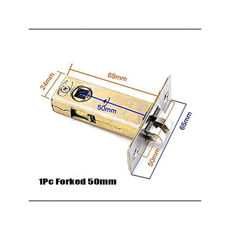 Tubular Mortice Latch 50mm Forked Tongue Lock for for Spring