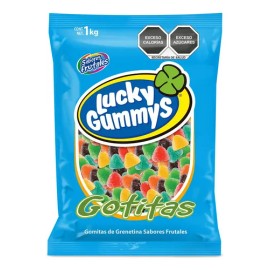 Gomitas Lucky Gummys Gotitas Sabores Frutales 1kg Grenetina
