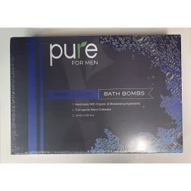 Purelis New 1-Box of Pure Men Luxury Bath Bombs 24pcs Handmade Organic 100% Natural