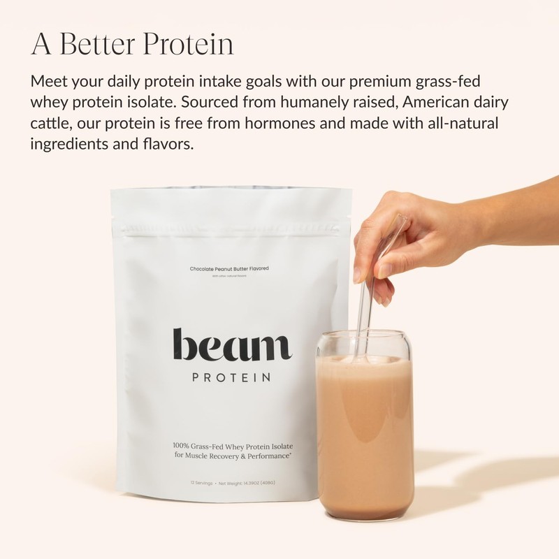 Beam Grass Fed Whey Protein Powder – Chocolate Peanut Butter,