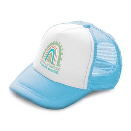 Kids Trucker Hat I Am Kind to Everyone If They are Different Motivational Teamwork Polyester Boys Caps & Girls Caps Light Blue Adjustable